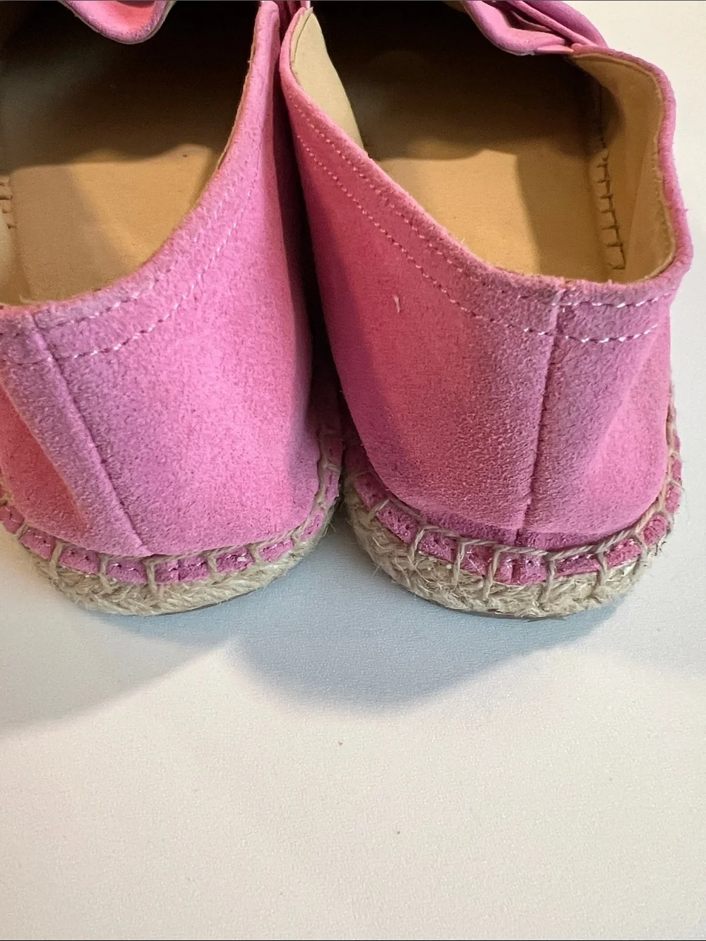 Talbots - 10, Pink Suede Knot Espadrille Loafers, slip on, flats, classic